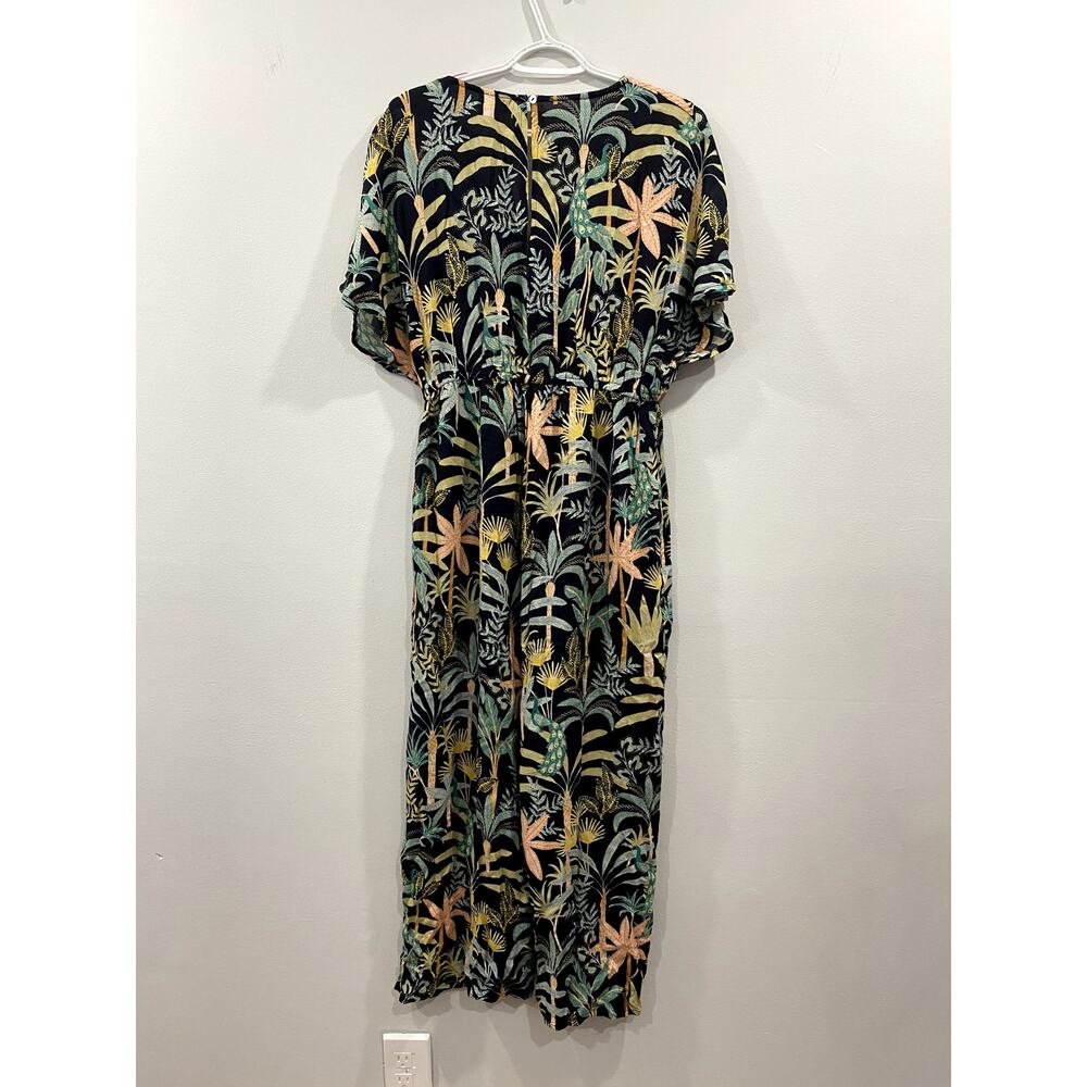 World Market Tropical Romper Jumpsuit w/ bold tropical print & palm leaves S/M - Picture 6 of 8